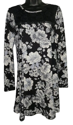 PALM ANGELS Abito Trixxi Junior A line manica lunga ginocchio pizzo tomaia floreale taglia med