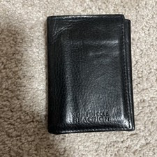 Kenneth Cole Reaction Trifold Wallet Men  s Black Id Card Multiple Compartments