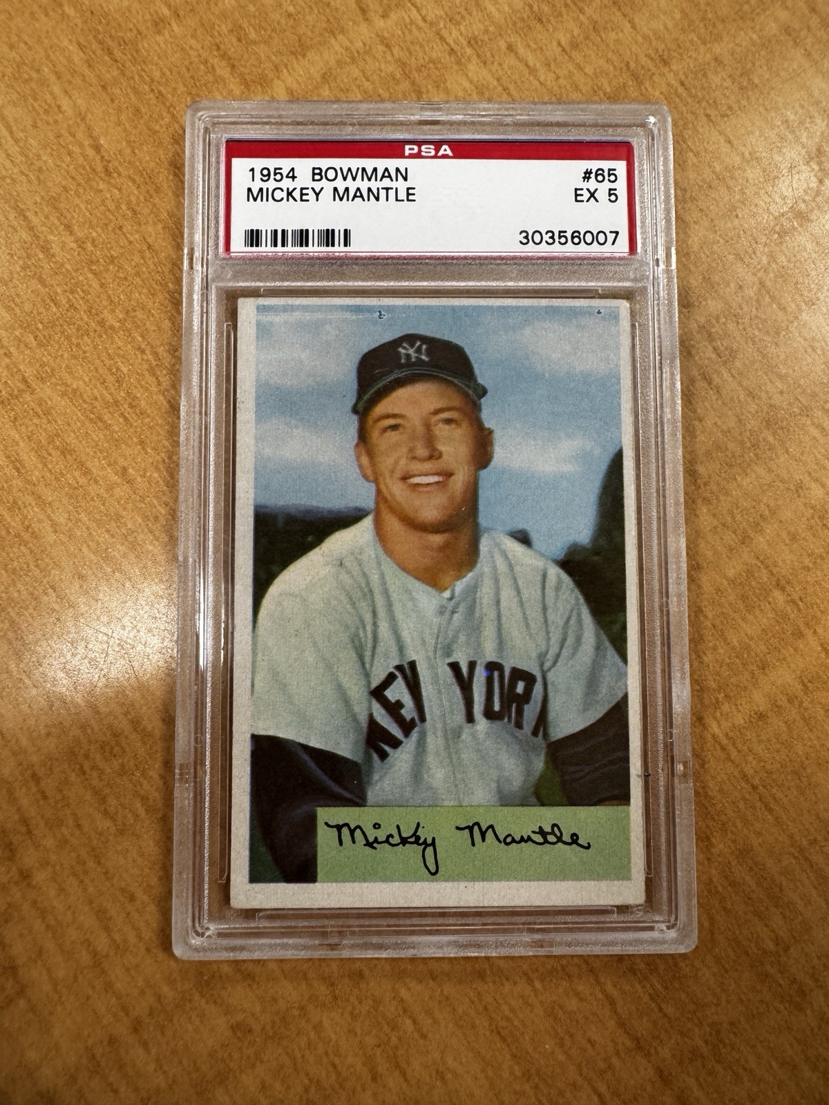 1954 Bowman #65 Mickey Mantle PSA 5 EX