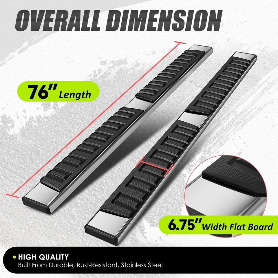 Tablas de correr con barra Nerf de paso plano de 6,75" para cabina extendida Colorado Canyon 15-24 Foto 3 de 4