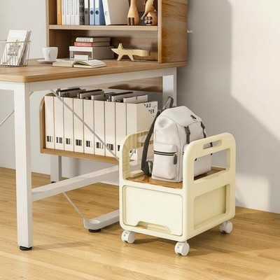 Bücherwagen unter dem Schreibtisch mit Rollen fahrbares Regal große Kapazität für Schlafsaal