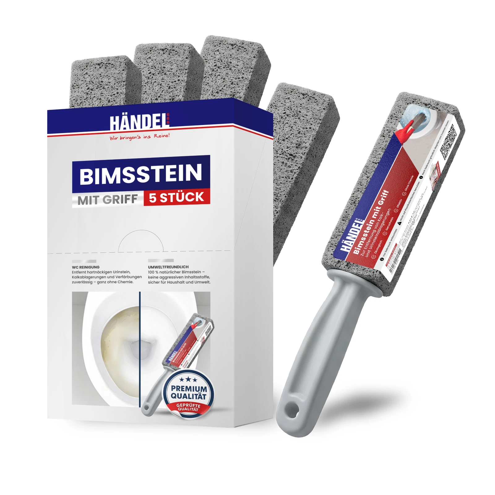 WC Bimsstein mit Griff 5er Set