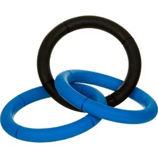 JW Pet INVINCIBLE CHAIN Three 6-inch Rings Dog Rubber Tug and Fetch Toy Large