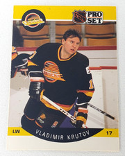 1990-91 NHL Pro Set Hockey Vladimir Krutov RC #296 Vancouver Canucks NHL