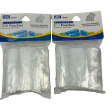 2 Clear Disposable Pill Pouches, 100 Ct Mini Resealable Bags 200 total