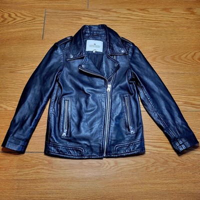 Designer Remix Little Remix Jr Eves Biker Leather Motto Jacket Size 8 Black