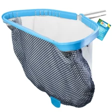 Pro Heavy Duty Swimming Pool Aluminum Leaf Skimmer Rake, Double-Stitched Net Bag