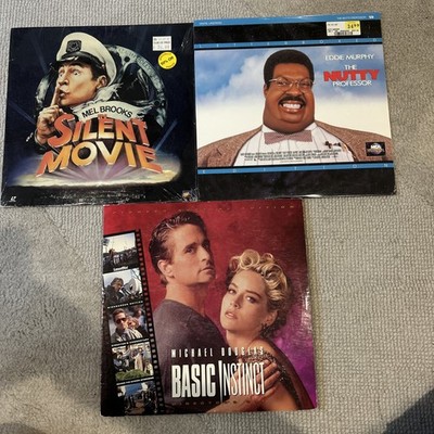 Laserdiscs Lot 3 Basic Instinct Nutty Professor And Silent Movie