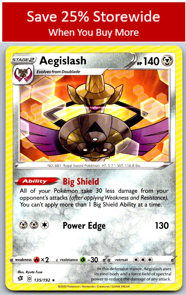 Aegislash Rare SWSH02: Rebel Clash #135/192