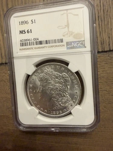 1896 Morgan $1 Silver Dollar NGC MS61 Uncirculated Coin