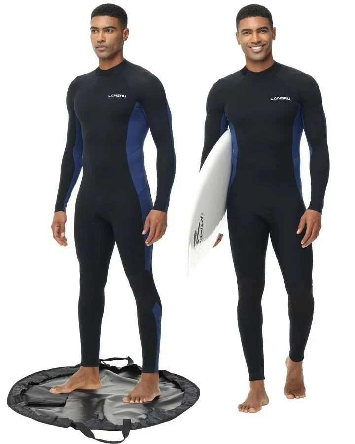 Wetsuits with Waterproof Changing Mat Bag, Upgrade CR Neoprene 3/2mm Large