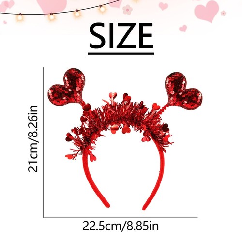 Heart Headband Valentine's Day Hair Accessories for Women Party Outfits Cute ... - Picture 2 of 6