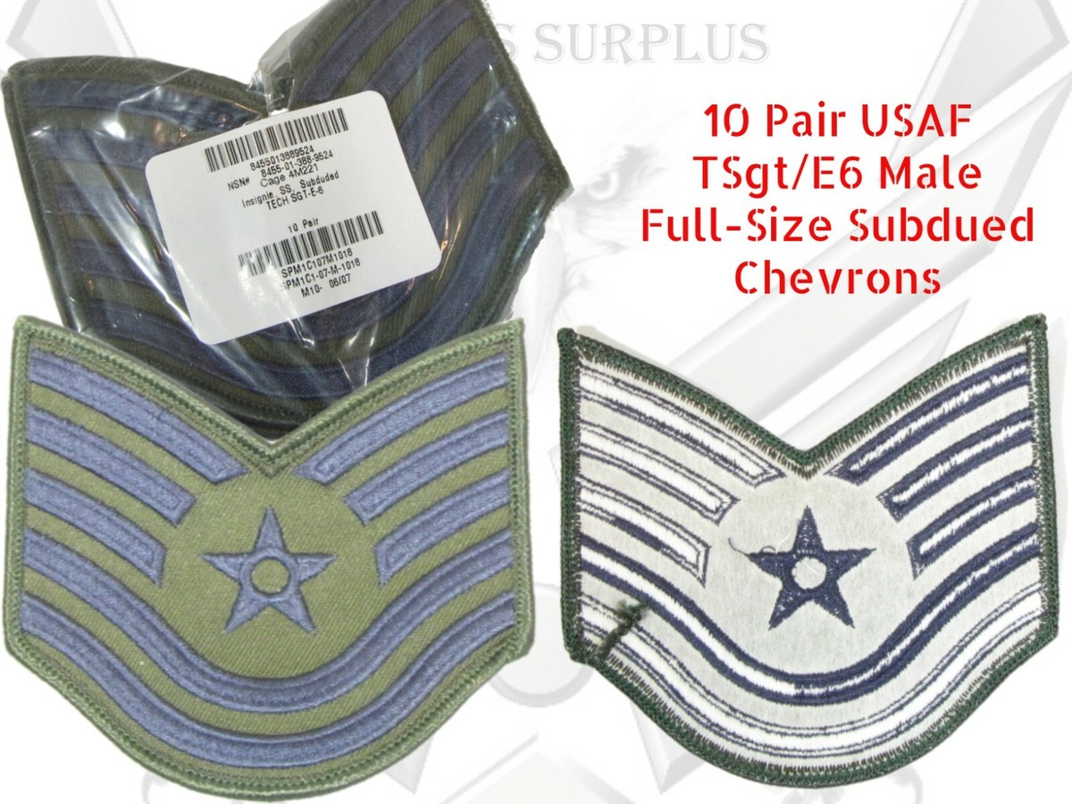 20 New Military USAF Air Force TSgt E6 Uniform Large Subdued