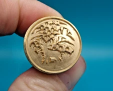 Modern Brass & Wood Stag in Forest Sealing Wax Stamp Seal