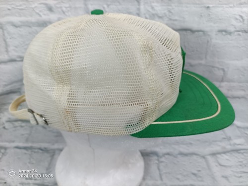1950s? Vtg "Signal Engineering" Mesh Strapback Trucker White Green 60s #14 - Picture 7 of 10