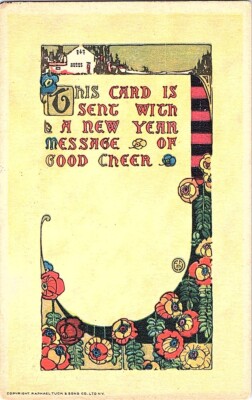 VINTAGE TUCKER'S POSTCARD~HAPPY NEW YEAR MESSGE OF GOOD CHEER