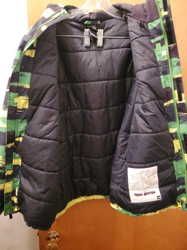 The North Face Boys Hyvent Jacket XL 18/20 Black/Green/Yellow Hooded Coat Zip - Picture 7 of 7