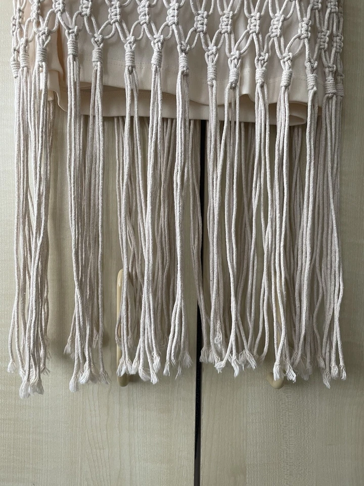 H&M Beige Marcrame Fringe Skirt XS - Image 3 of 4