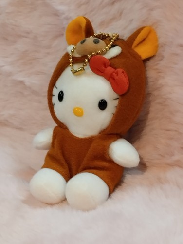 Vintage Hello Kitty Mini Brown Hog w/ Hood 4" Plush Doll Sanrio VG Cond. - Picture 5 of 11