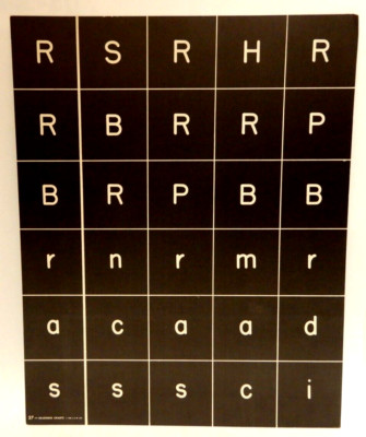 VINTAGE 1952 J.C.W. GROUP EXPERIENCE READING READINESS CHART - LETTER BOXES
