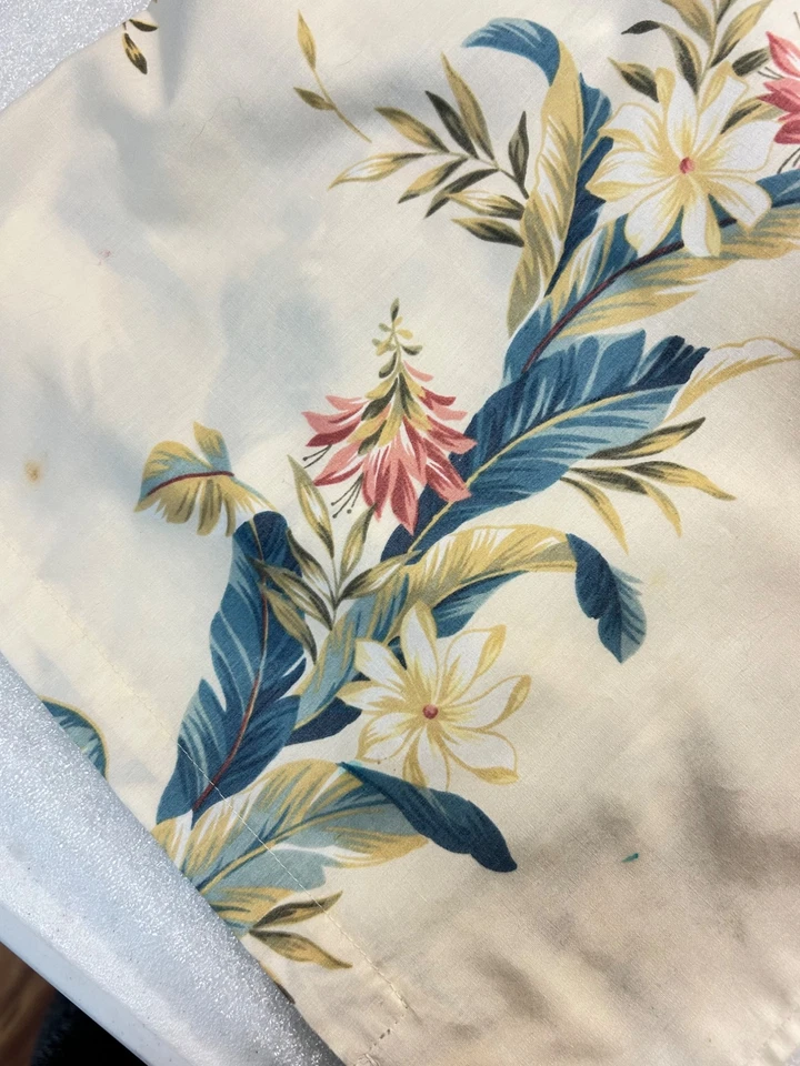 Camisa Hawaiana Original Mango Okinawa De Colección Estampado Floral Manga Corta Grande Foto 4 de 4