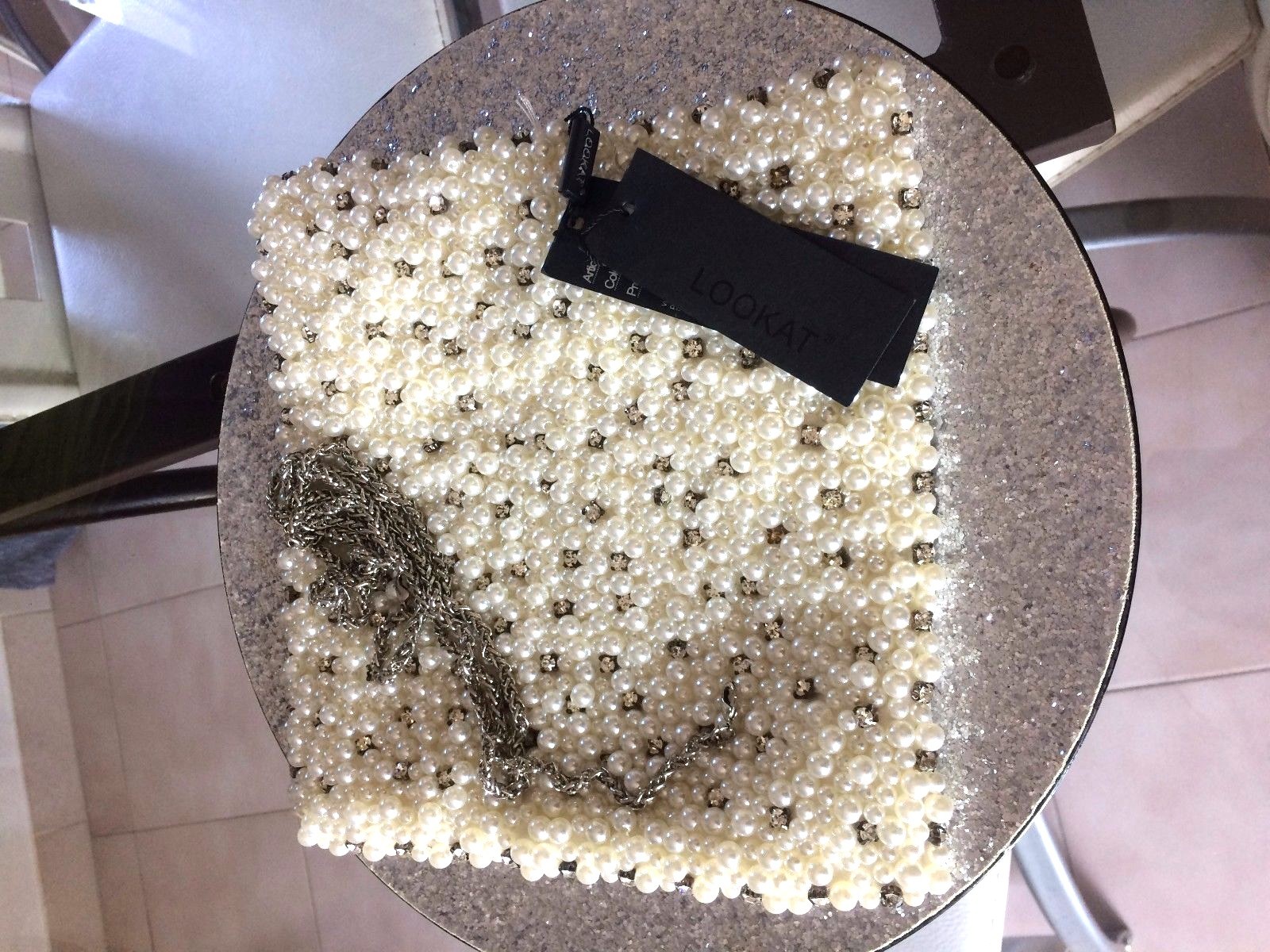 Magnífico Bolso De Boda Bandolera Blanco Perler Con Pedrería Nuevo