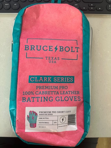 Gants De Frappe Baseball Bruce Bolt Max Clark – Jeunesse XL, Roses, Cuir Premium
