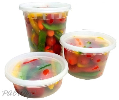 16 Or 32 Oz Clear Plastic Food Storage Containers With Lids - Microwave & Freezer Safe, BPA Free