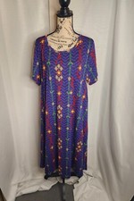 Lularoe Purple & Multi-Colored Geometric Print Dress Women's Size 2XL