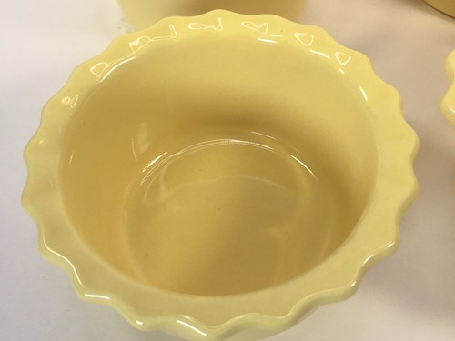 4 Chantal Ramekins Yellow Rim Stoneware Bakeware Custard Cups 1/2 Cup/.12 L - Picture 13 of 22