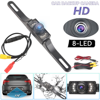 HD Car Rear View Backup Camera License Plate Night Vision Wide Angle Waterproof