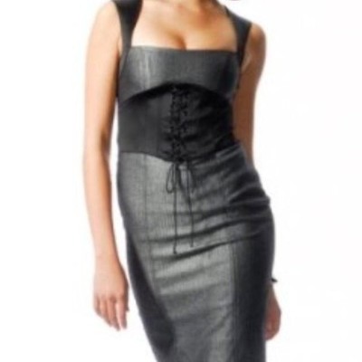 bebe leather dress