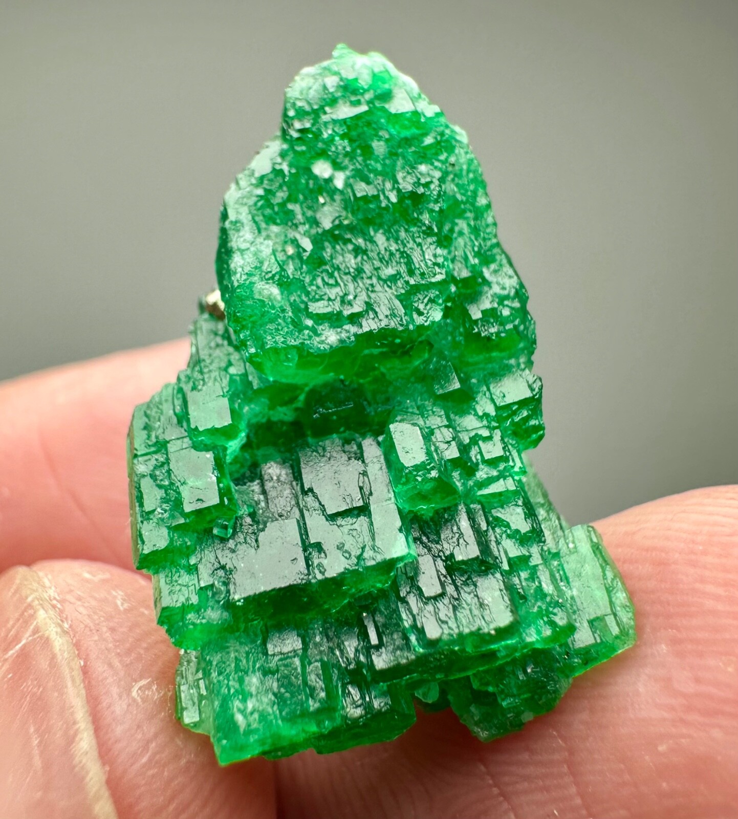 18.10 Ct. Damage Free Vivid Green Swat Emerald Crystals Cluster With Pyrite @Pk