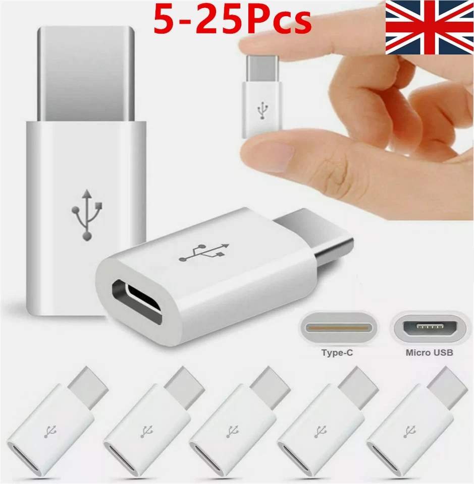 Micro USB Female to Type C Male Adapter Converter Micro-B to USB-C Connector New - Image 4 of 4