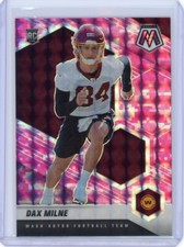 2021 PANINI MOSAIC CAMO PINK PRIZM RC DAX MILNE #400 WFT COMMANDERS BYU MINT