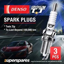 3 x Denso Iridium TT Spark Plugs for Peugeot 208 82 A9 110 CA 308 130 L3 LB LH