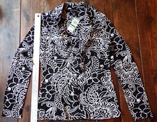 INTERNATIONAL CONCEPTS WOMENS LADIES BLOUSE Black and White LARGE BRAND NEW!