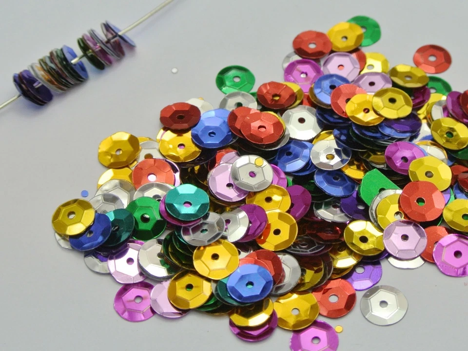 Lentejuelas sueltas redondas 2000 tazas 10 mm costura boda artesanía color elegir Foto 2 de 4