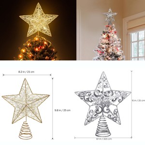 Christmas Tree Star Topper Ornament Led Light Star Christmas Party Decoration Uk Ebay