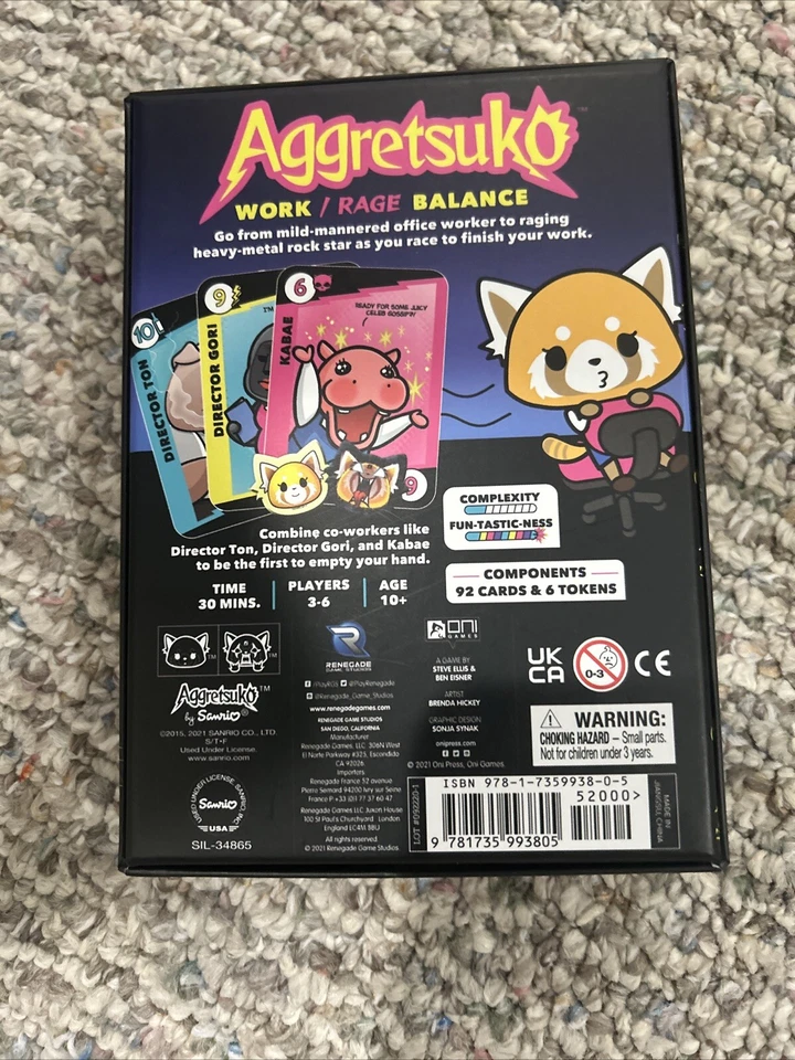 Juego de cartas de equilibrio de trabajo/rabia Aggretsuko Foto 2 de 4