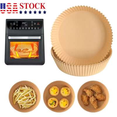 100pcs 6.3'' Air Fryer Disposable Paper Tray Non-stick Parchment Oil-proof Liners