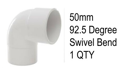 1x50 mm Lösungsmittel Schweiß Ablauf 92,5 Grad Schwenkbogen Weißwasserrohr Ablaufbogen