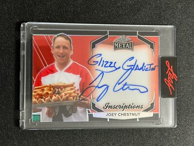 JOEY CHESTNUT 2024 LEAF METAL INSCRIPTIONS GLIZZY GLADIATOR ON CARD