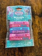 SHIMMER AND SHINE RUBBER BRACELETS 6ct Birthday Party Supplies Favor Silicone