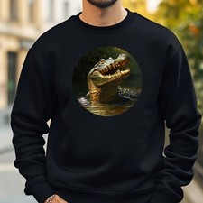 Crocodile Portrait Sweatshirt Cosy and Perfect for Any Occasion S to 4XL