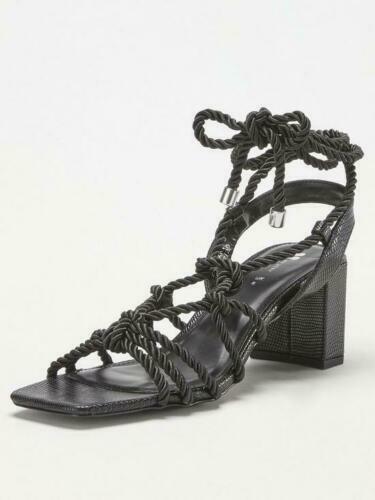 Leg Rope Black Heeled Sandals Size 
