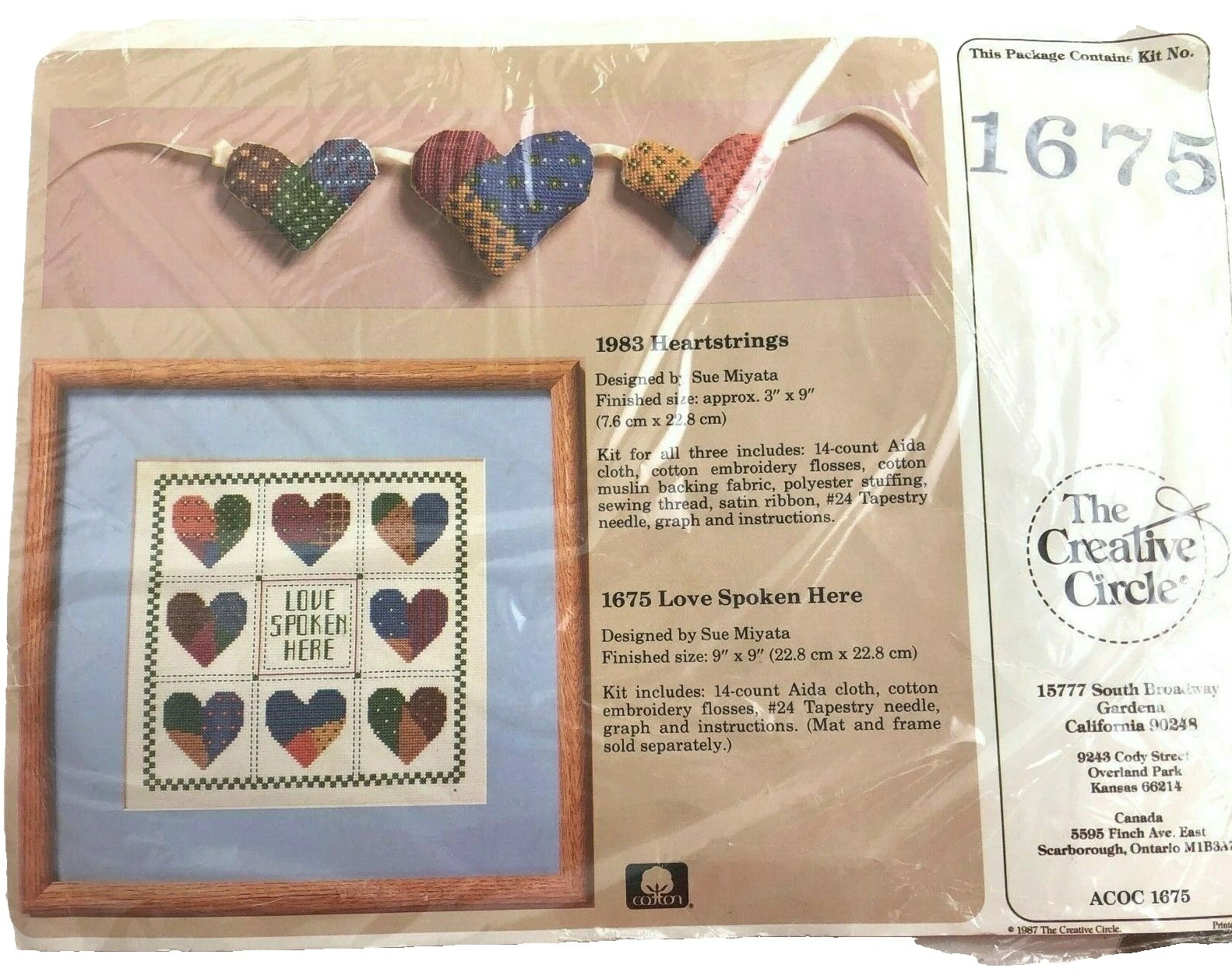 The Creative Circle Kits de Punto de Cruz Amor y corazones