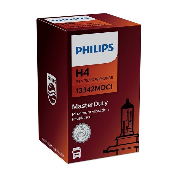 Philips H4 24V 75/70W P43T-38 Masterduty 1St.-image