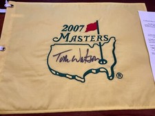 RARE 2007 Tom Watson Signed Autographed Masters Flag JSA ALOA Huge Signature