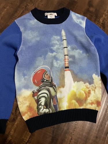 NEW! Wool blend Kids Sweater 6Y Unworn Space Astronaut NASA Thick Rib Pullover - Picture 5 of 10